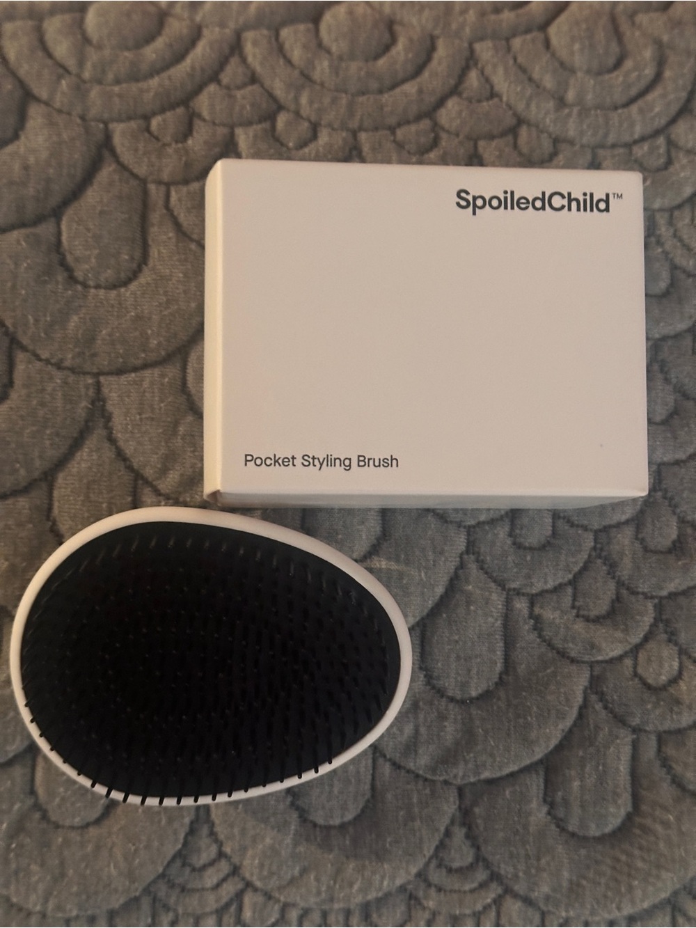🤍 NEW SpoiledChild Pocket Styling Brush White Travel Hair Brush With Box ✨